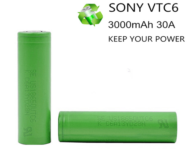 100% original e-cigarette us18650vtc6 3.7V 3000mah vtc6 18650 lithium battery for sony